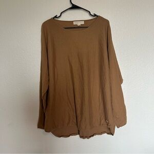 Michael Kors Women’s XL, Layer, Casual Academia, Neutral, Basic Tan Knit Sweater